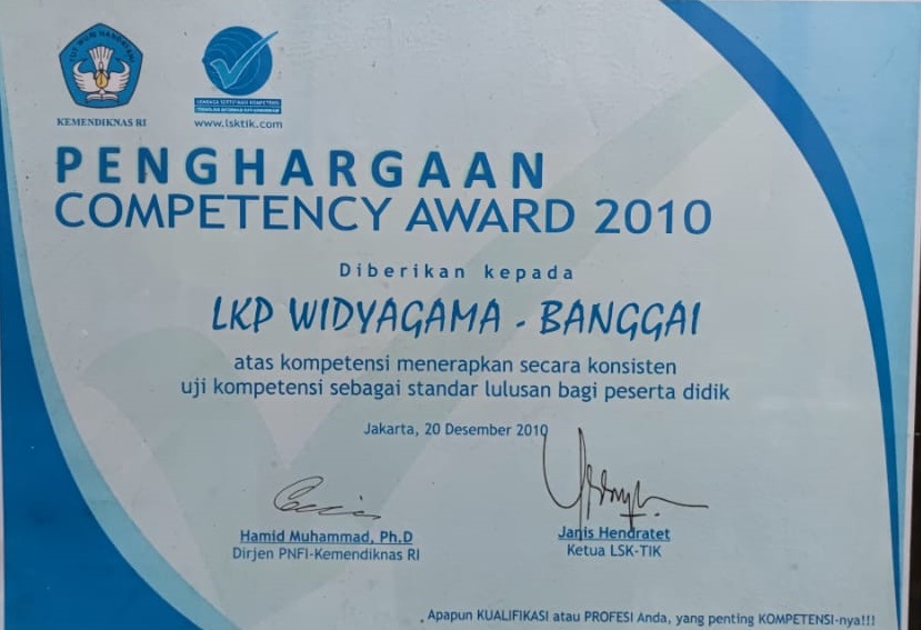 PENGHARGAAN KOMPETENSI AWARD 2010